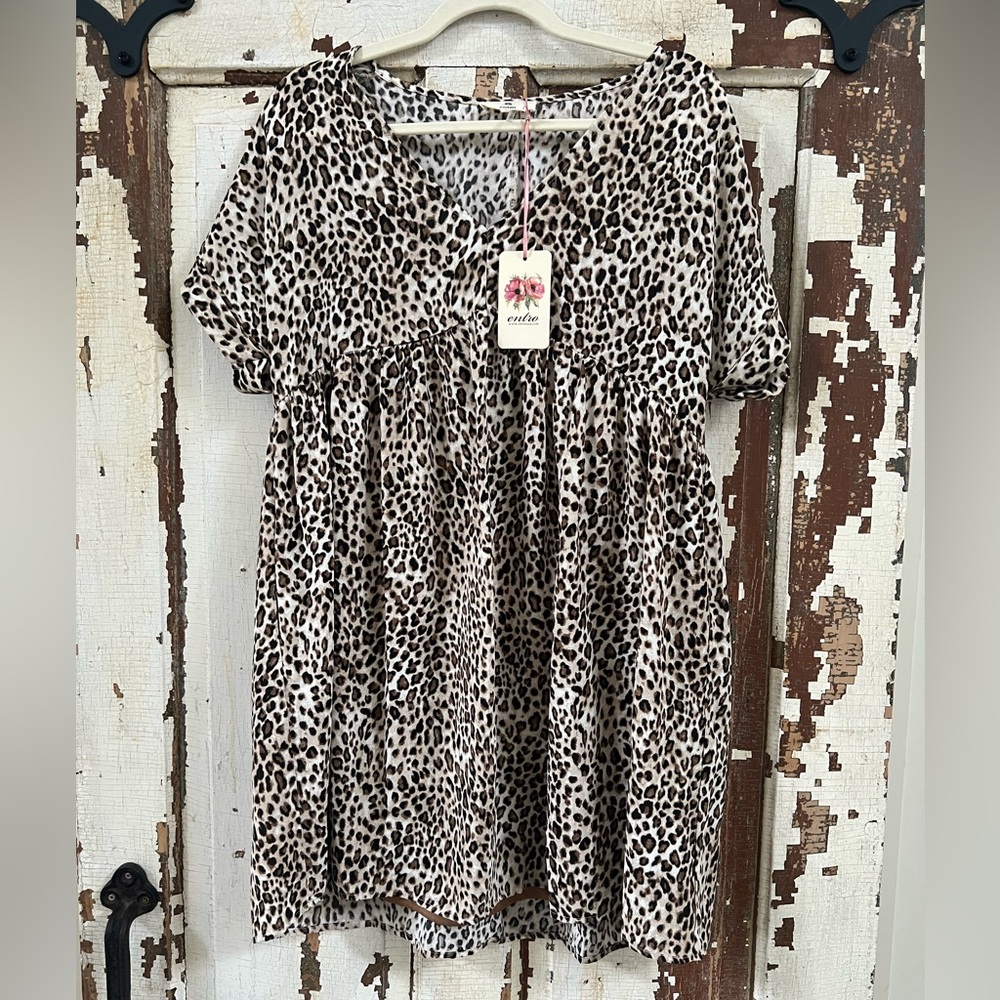 Entro Leopard Print Mini Dress